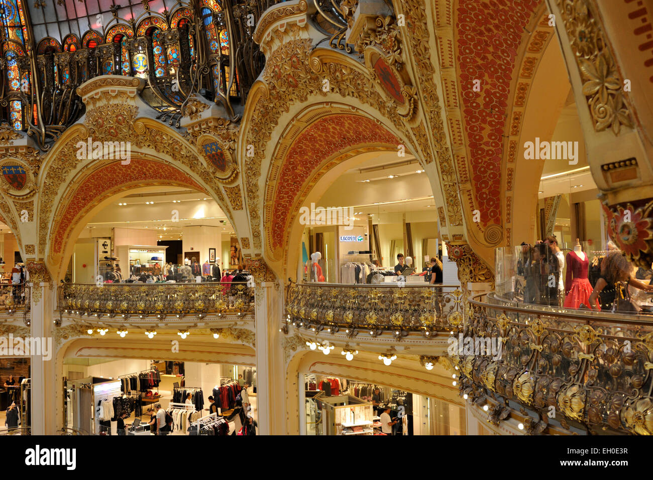 Paris, Galeries Lafayette Stockfoto