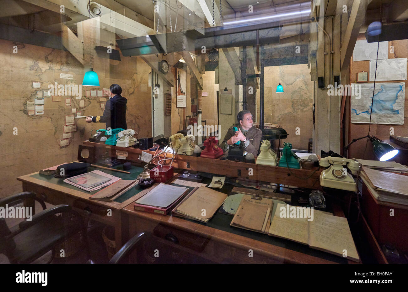 Churchill War Rooms ist ein Museum in London und einer der fünf Zweige des Imperial War Museum. Stockfoto