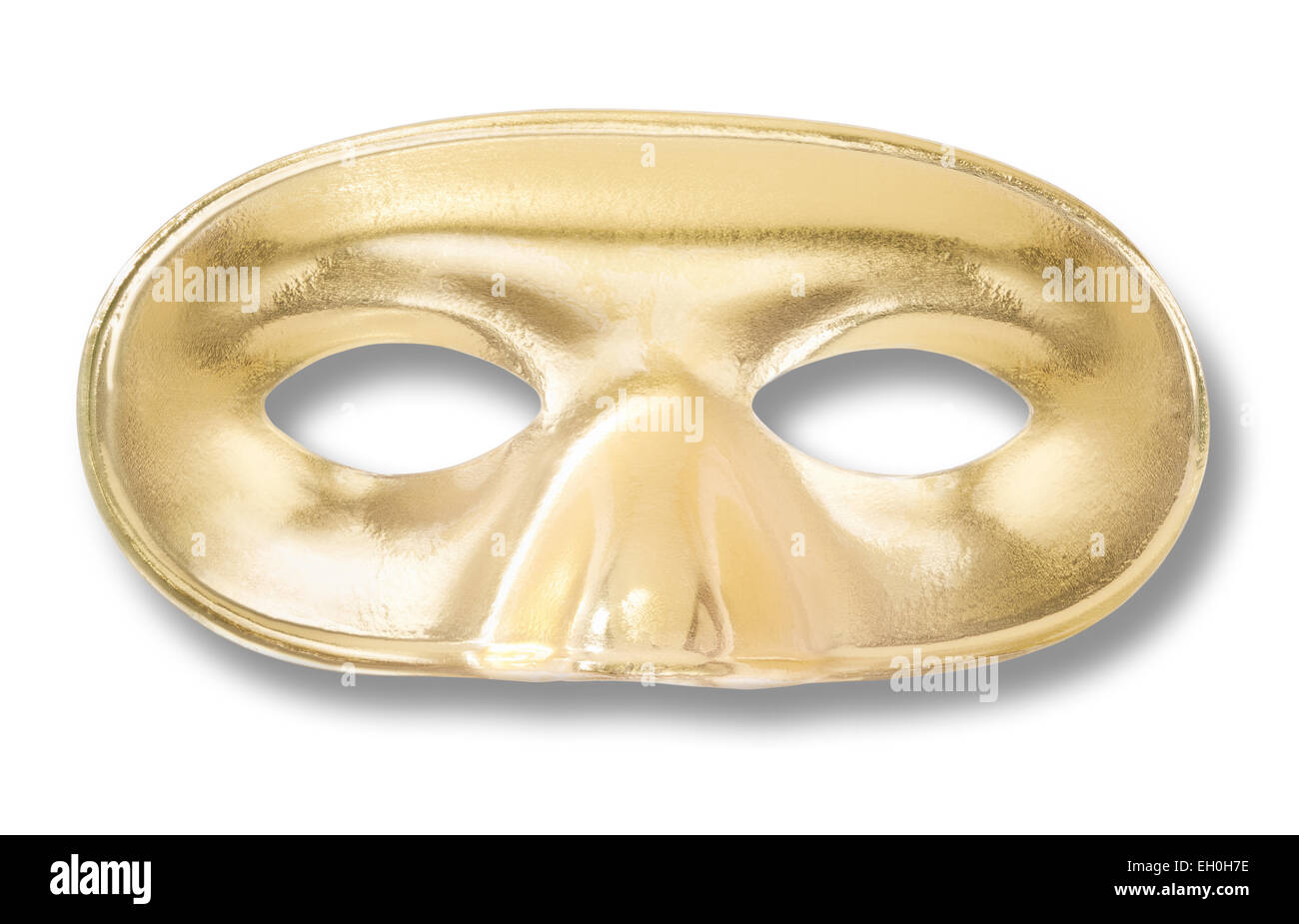 , Die goldene Karnevalsmaske mit weichen Schatten Stockfoto