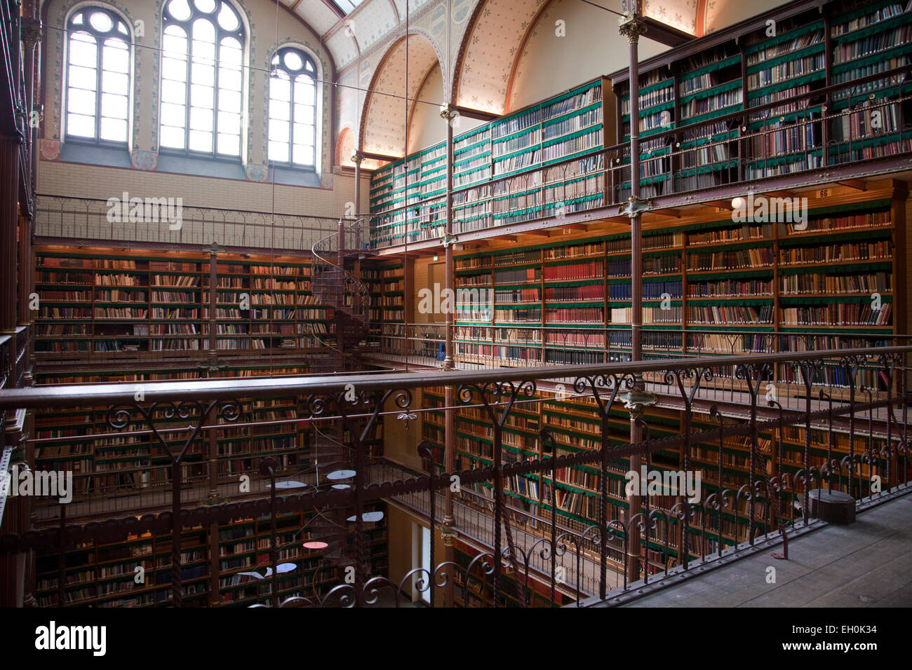 Bibliothek im Rijksmuseum in Amsterdam. Stockfoto