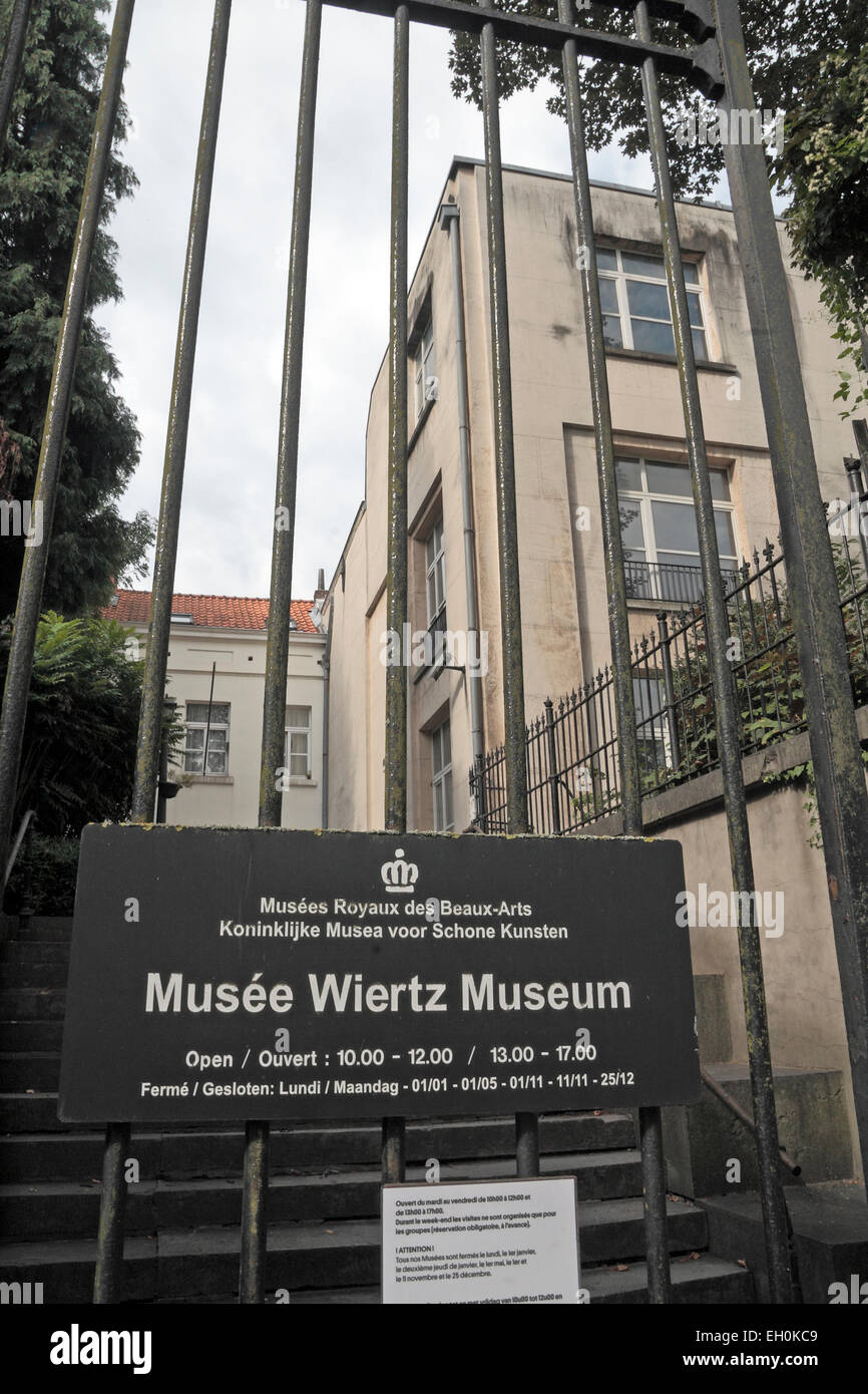 Eingang zum Musee Wiertz Museum (Königliche Museen der schönen Künste von Belgien) in Brüssel, Belgien. Stockfoto