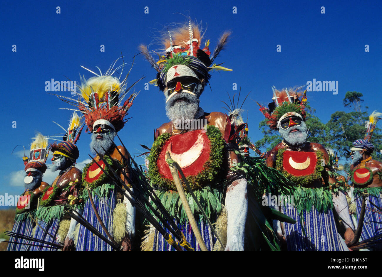 Ureinwohner im Sing-Sing Festival, Mt. Hagen, Western Highlands, Papua New Guinea Stockfoto