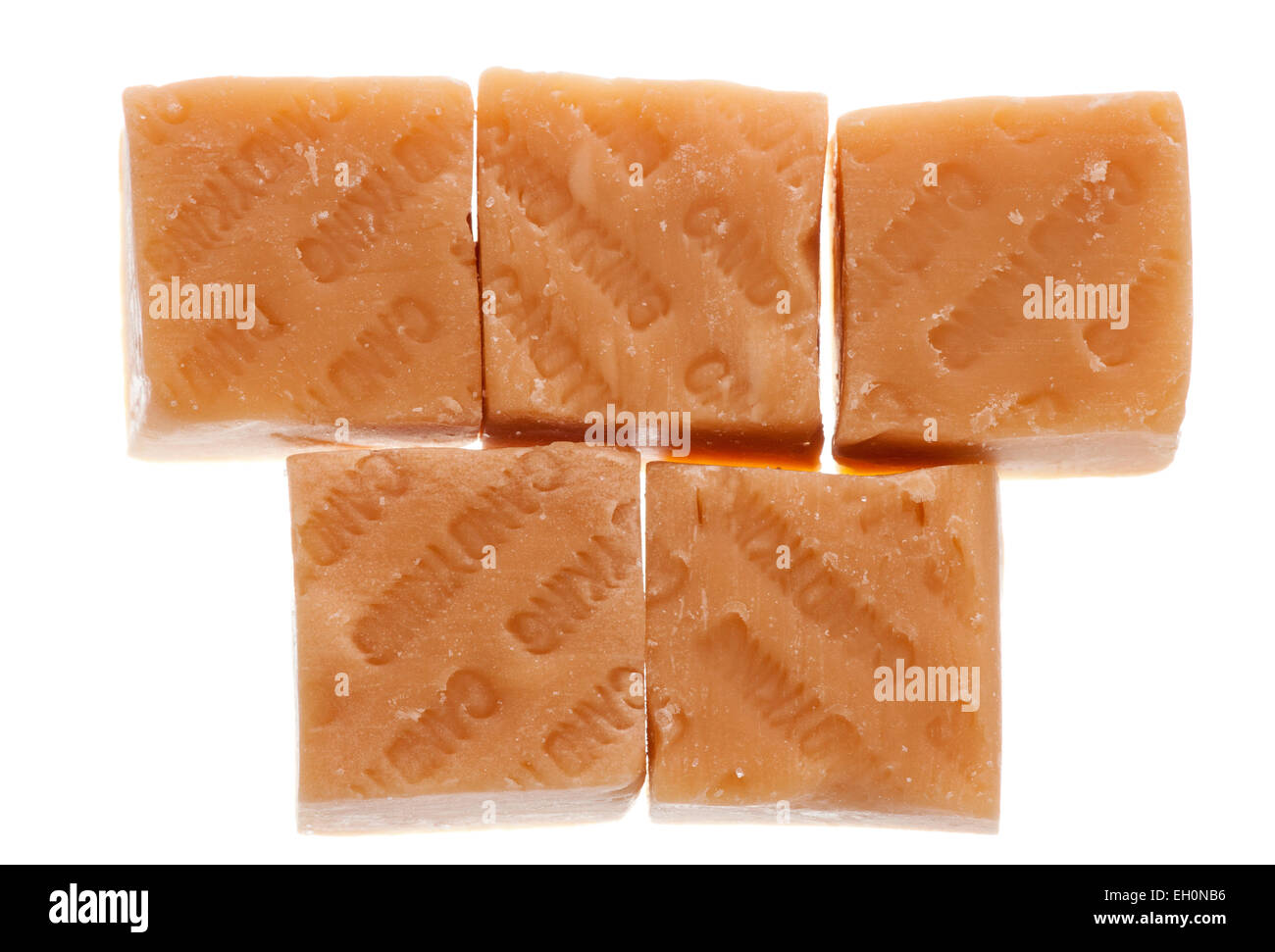 Haufen von Fudge Süßwaren Ausschnitt Stockfoto