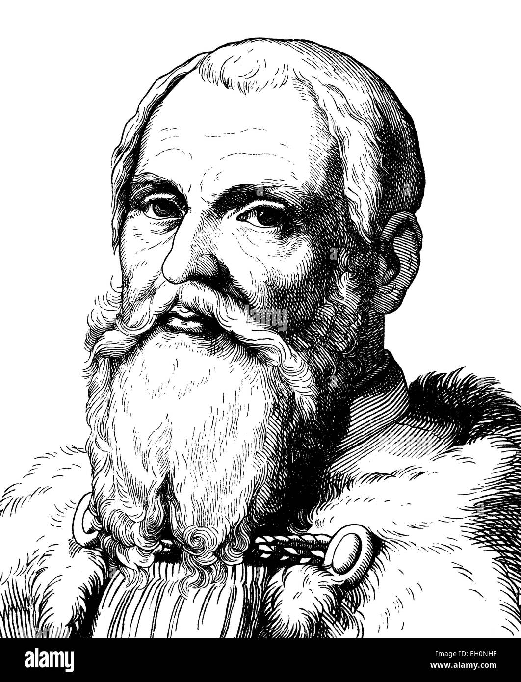 Verbesserte Digitalbild von Lukas Cranach der ältere, 1472-1553, deutscher Maler und Grafiker, historische Illustration, Porträt, 1880 Stockfoto