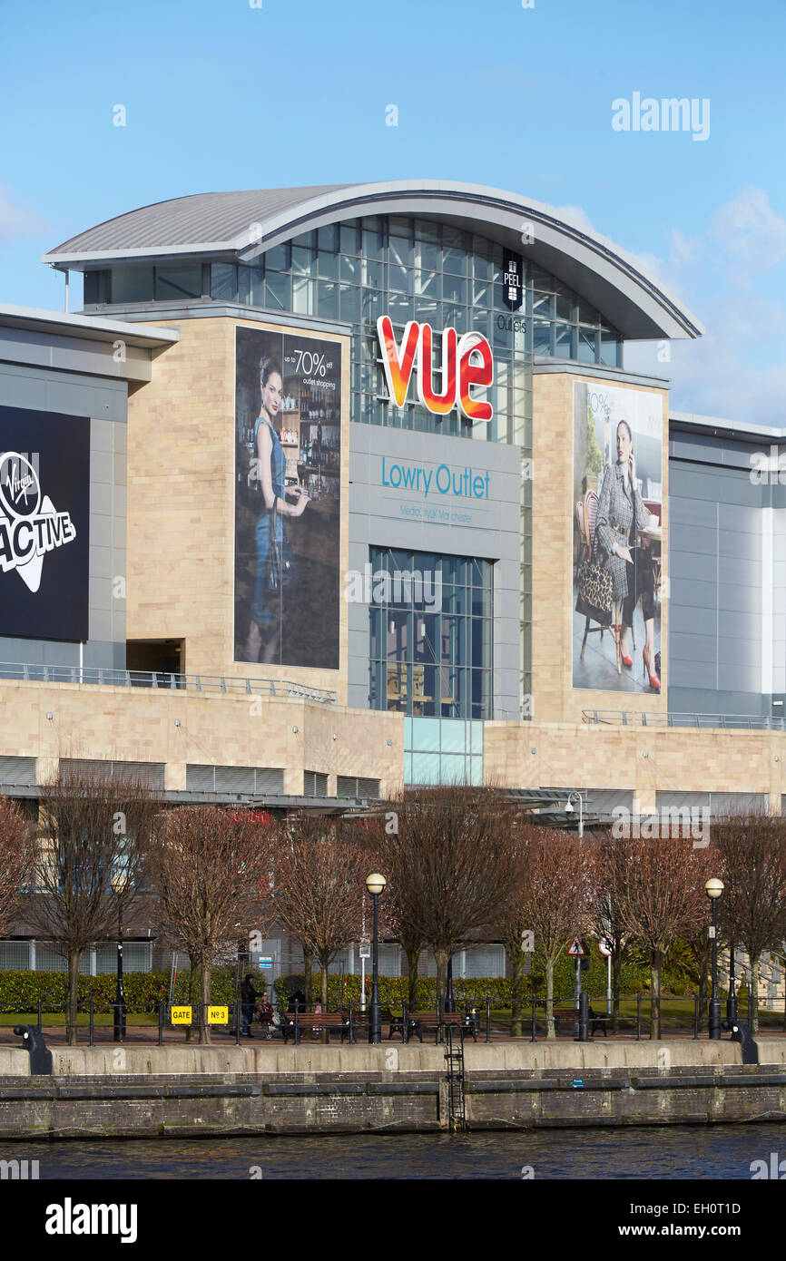 Lowry Outlet Mall an Medienstadt Salford Quays Gtr Manchester UK. Stockfoto