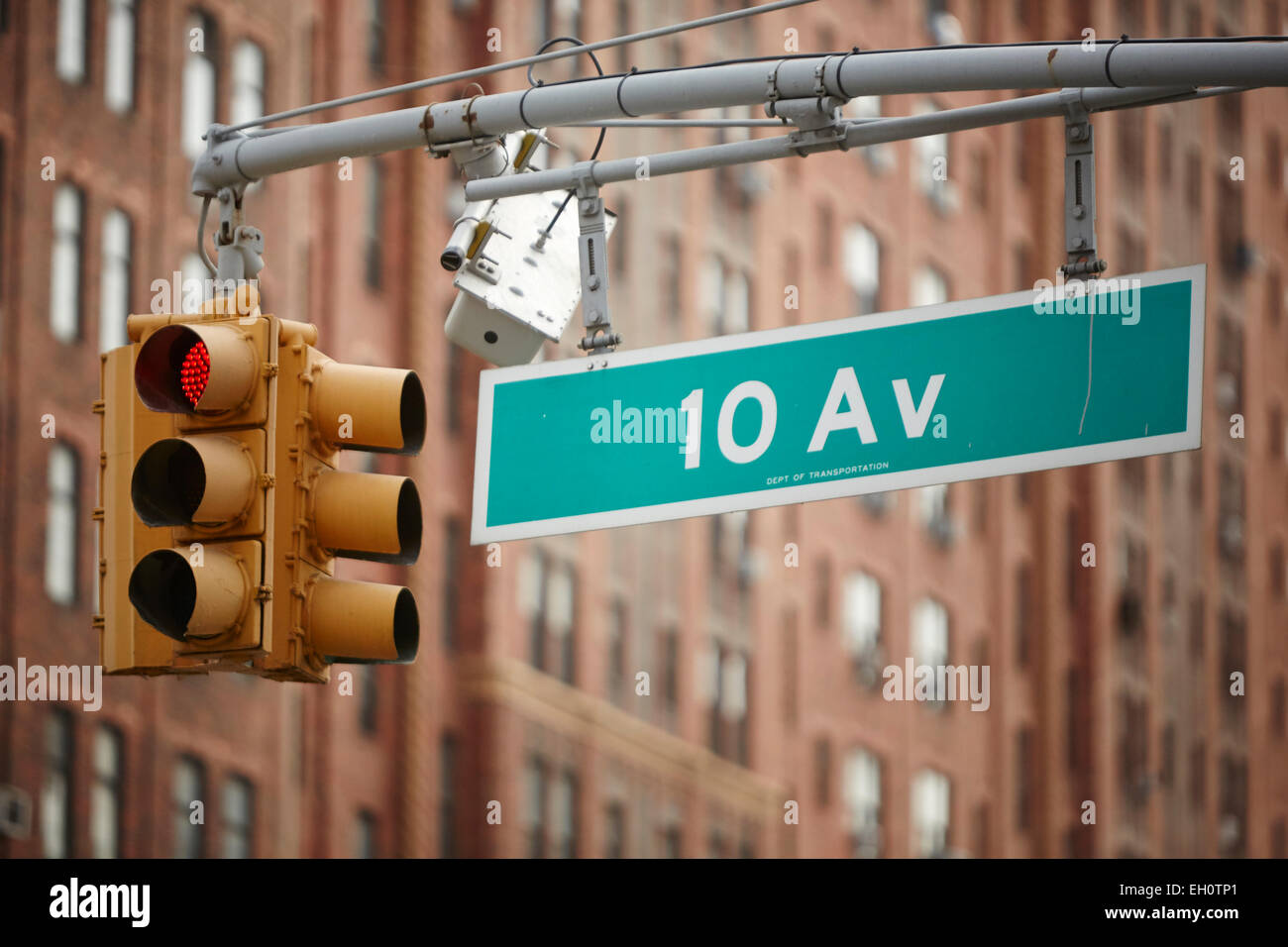 10 Avenue Zeichen gesehen aus der High Line Park in Manhattan in New York-Nordamerika-USA Stockfoto