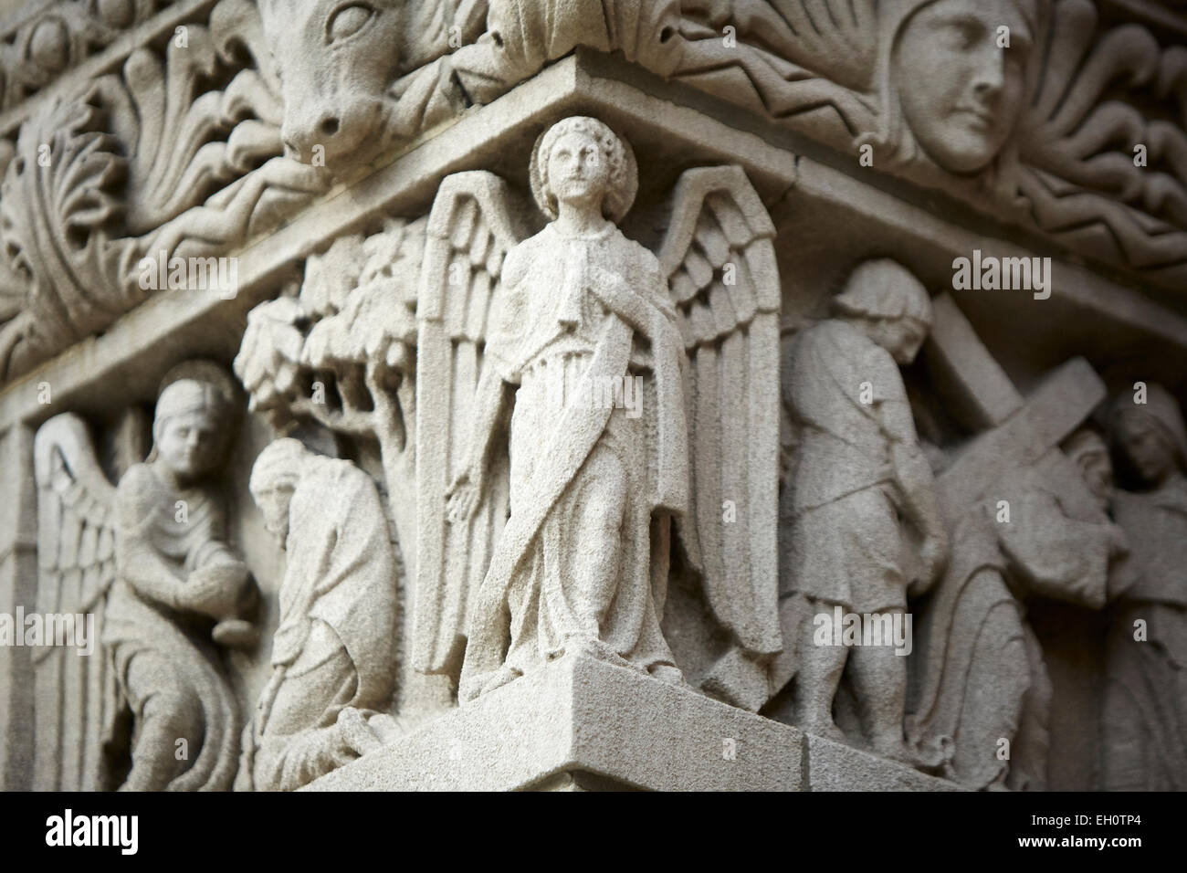 Stone Carving Detail auf Schutzengel-Kirche in Manhattan in New York-Nordamerika-USA Stockfoto