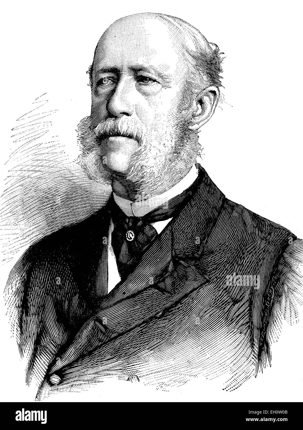 George Herbert Graf Zu Münster-Ledenburg, 1820-1902, deutscher Diplomat und Botschafter des Deutschen Reiches in Paris, historische Abbildung, ca. 1886 Stockfoto