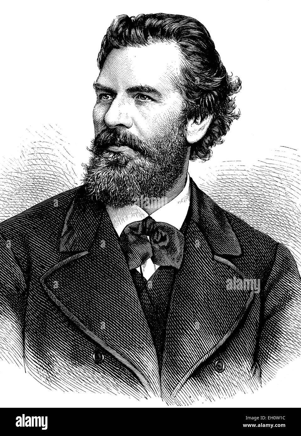 Friedrich Wilhelm Fricke, 1810 – 1891, Schriftsteller, historische Abbildung, ca. 1886 Stockfoto