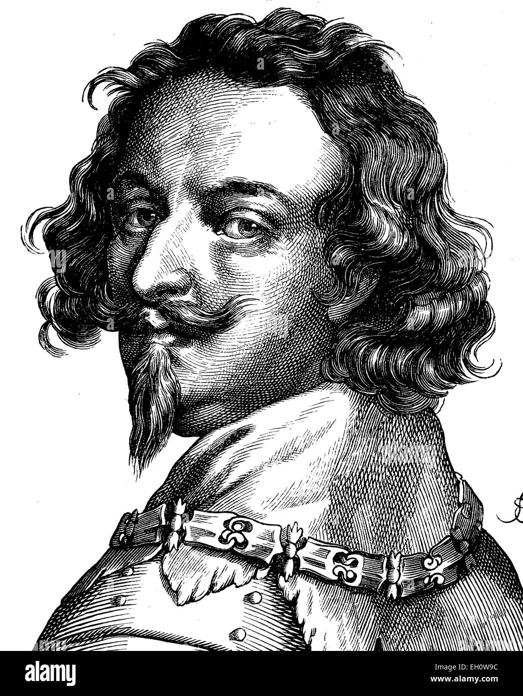 Verbesserte Digitalbild von Ernst, Graf von Mansfeld, 1585-1626, Heerführer im Dreißigjährigen Krieg, Porträt, historische Abbildung, 1880 Stockfoto