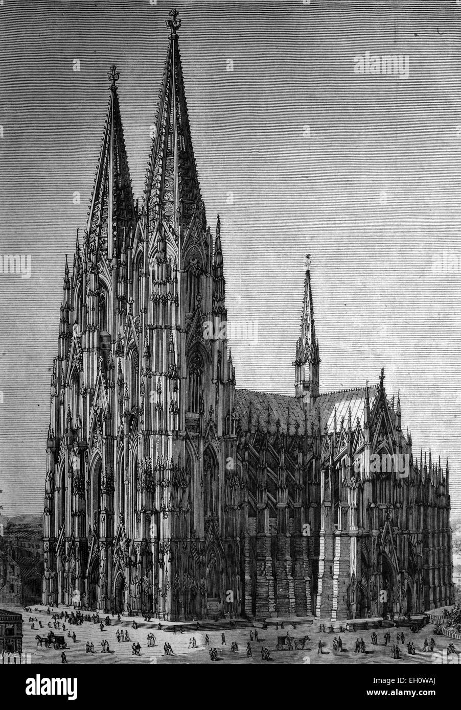 Kölner Dom, Köln, North Rhine-Westphalia, Germany, historische Illustration, über 1886 Stockfoto