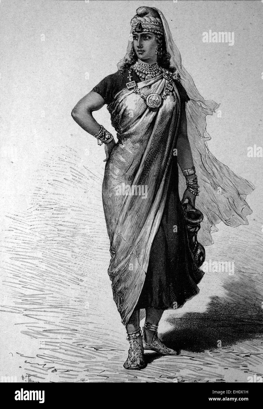 Frau von Ghadames, Libyen, historische Abbildung, ca. 1886 Stockfoto