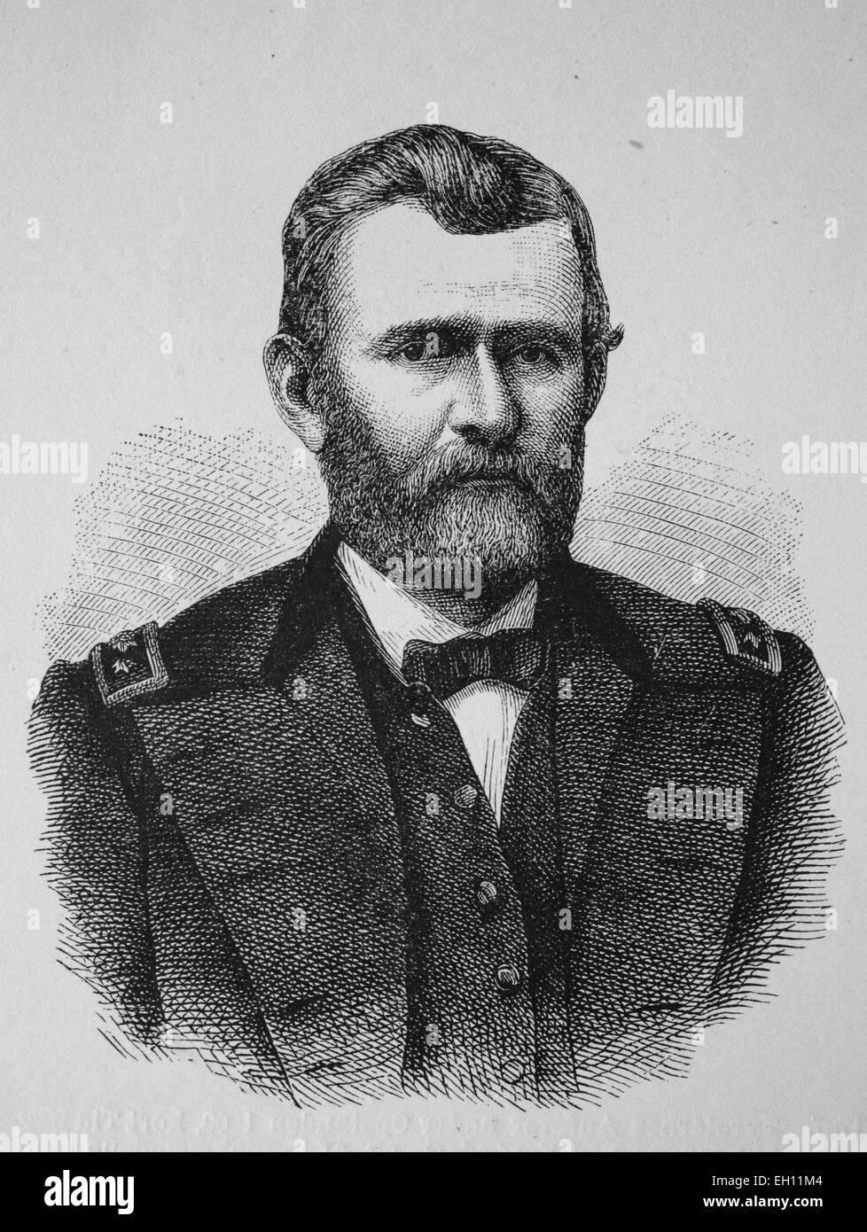 Ulysses S. Grant, 1822-1885, 18. Präsident der Vereinigten Staaten von Amerika, historischen Holzschnitt, um 1880 Stockfoto