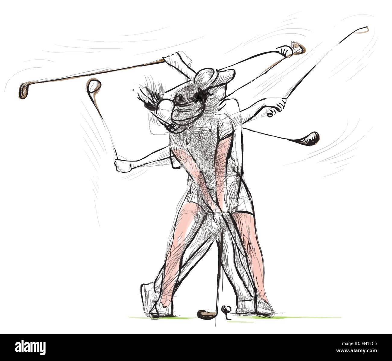 Thema Golf Komplexe Matrix Bewegung Golf Swing Eine