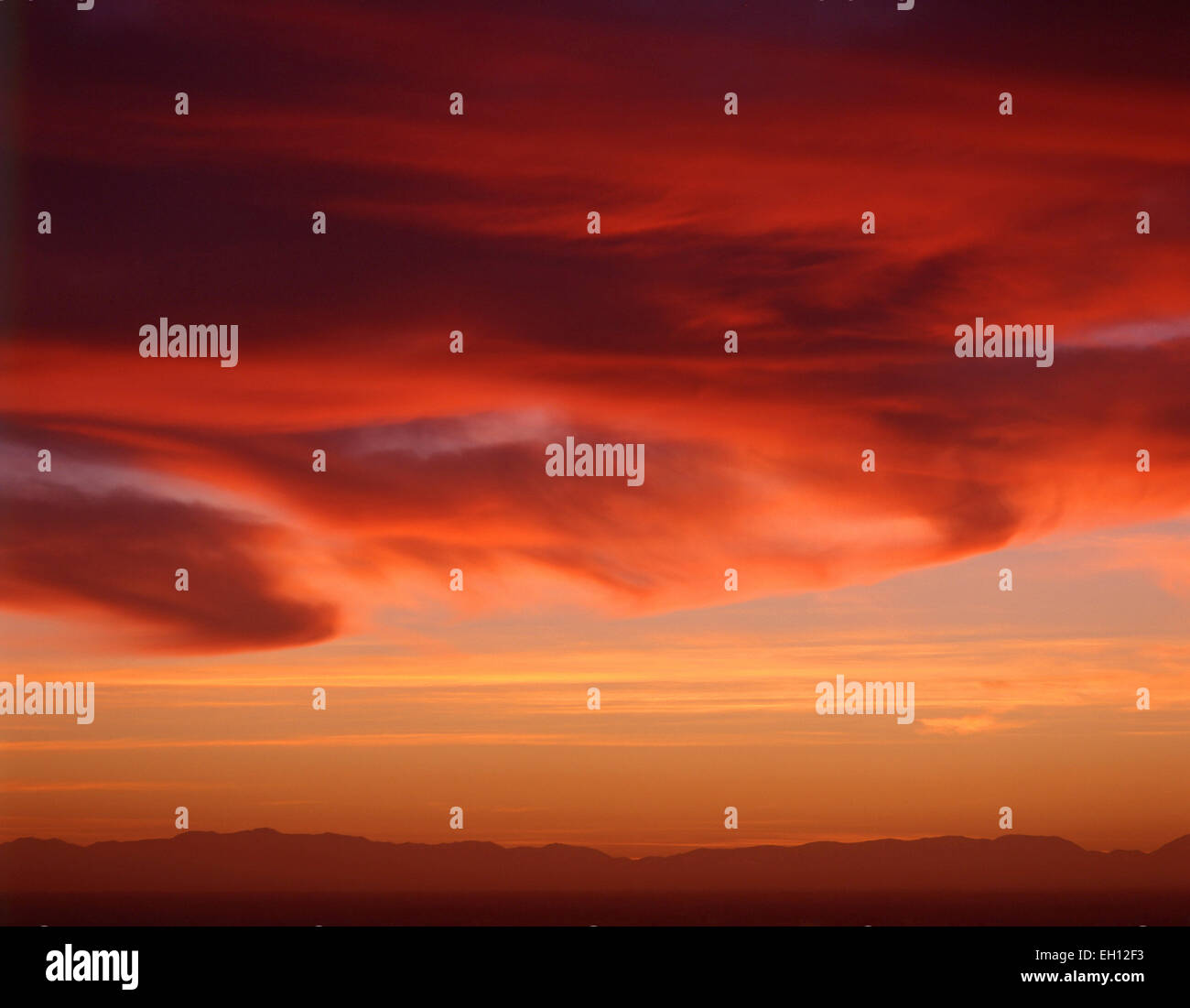 Dramatischen Sonnenuntergang vom Hügel Kaschmir, Cashmere, Christchurch, Region Canterbury, Südinsel, Neuseeland Stockfoto