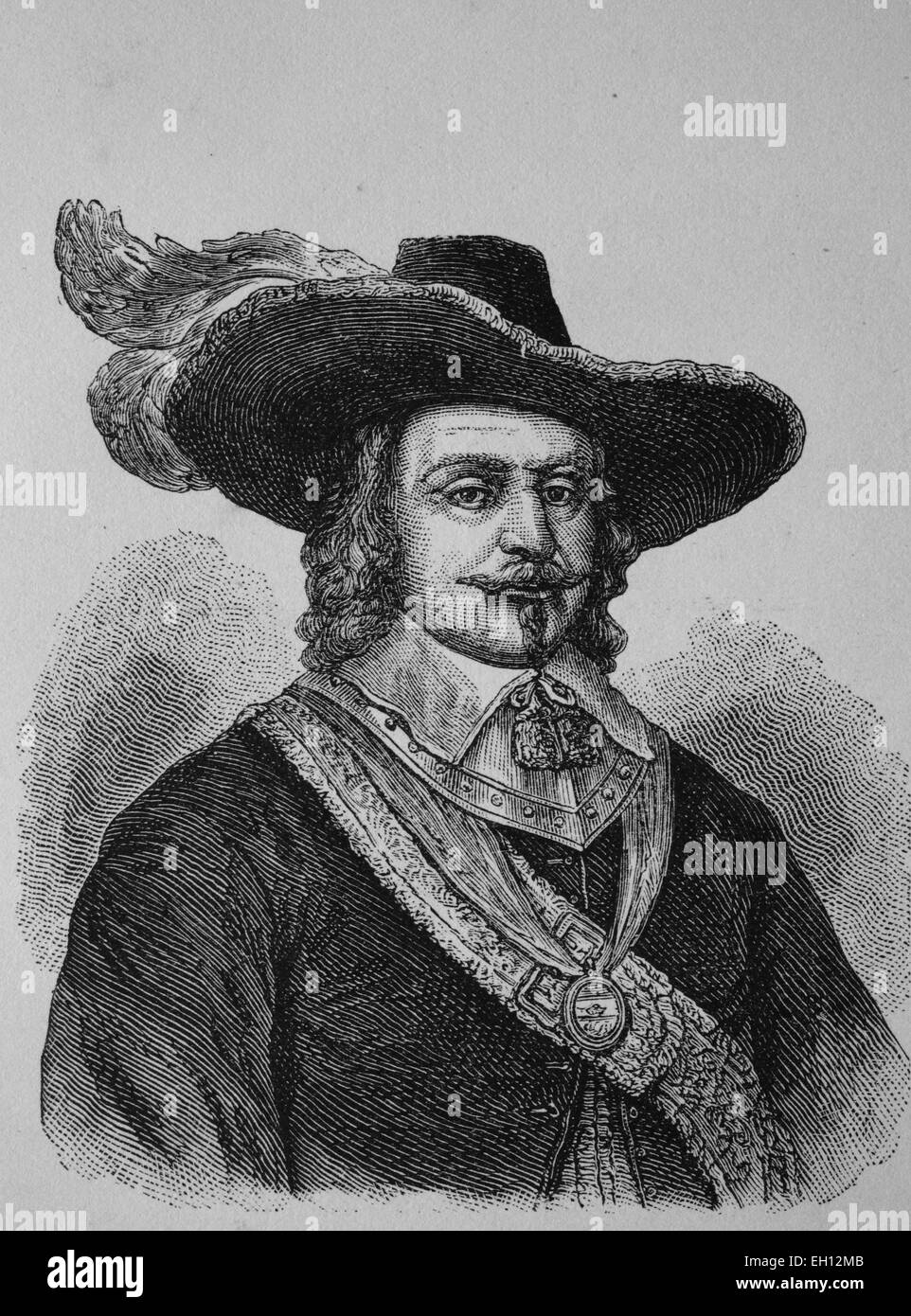 Maarten Tromp, 1598-1653, Admiral der Niederlande, Holzschnitt aus dem Jahr 1880 Stockfoto