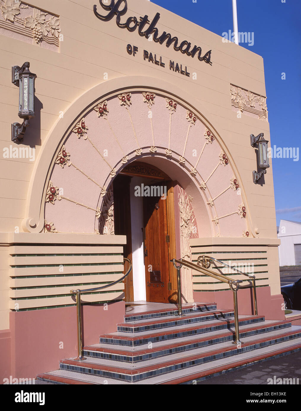 Nationalen Tabak Art-Deco-Gebäude, Napier, Hawkes Bay Region, North Island, Neuseeland Stockfoto