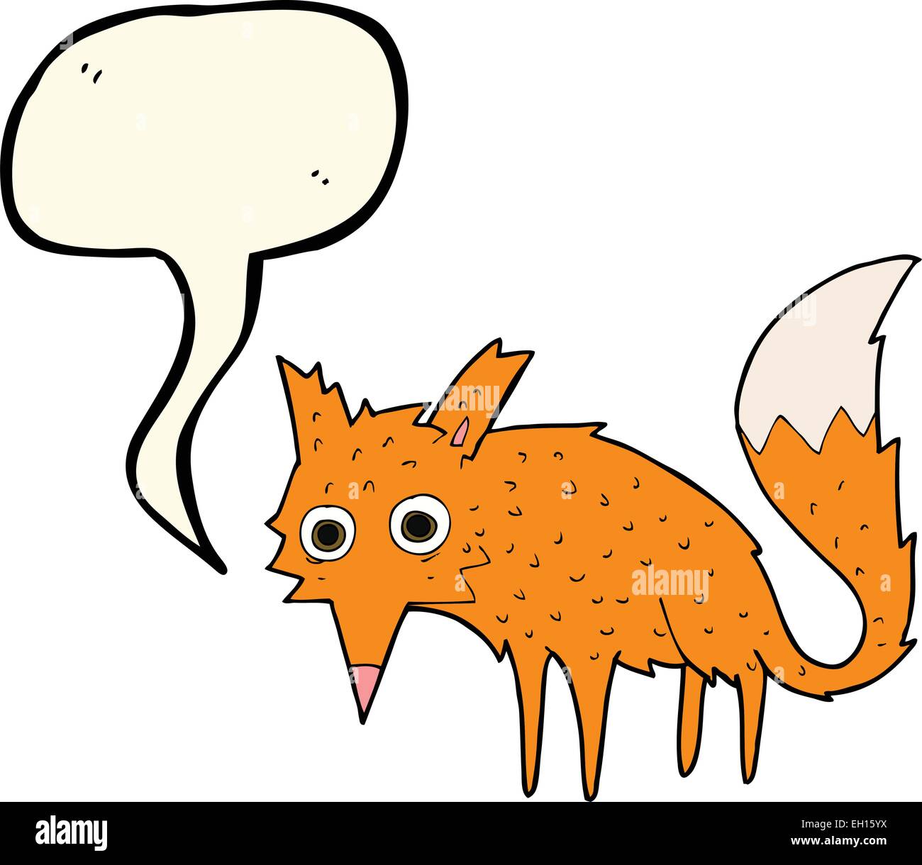 Lustige ComicFuchs mit Sprechblase Alamy