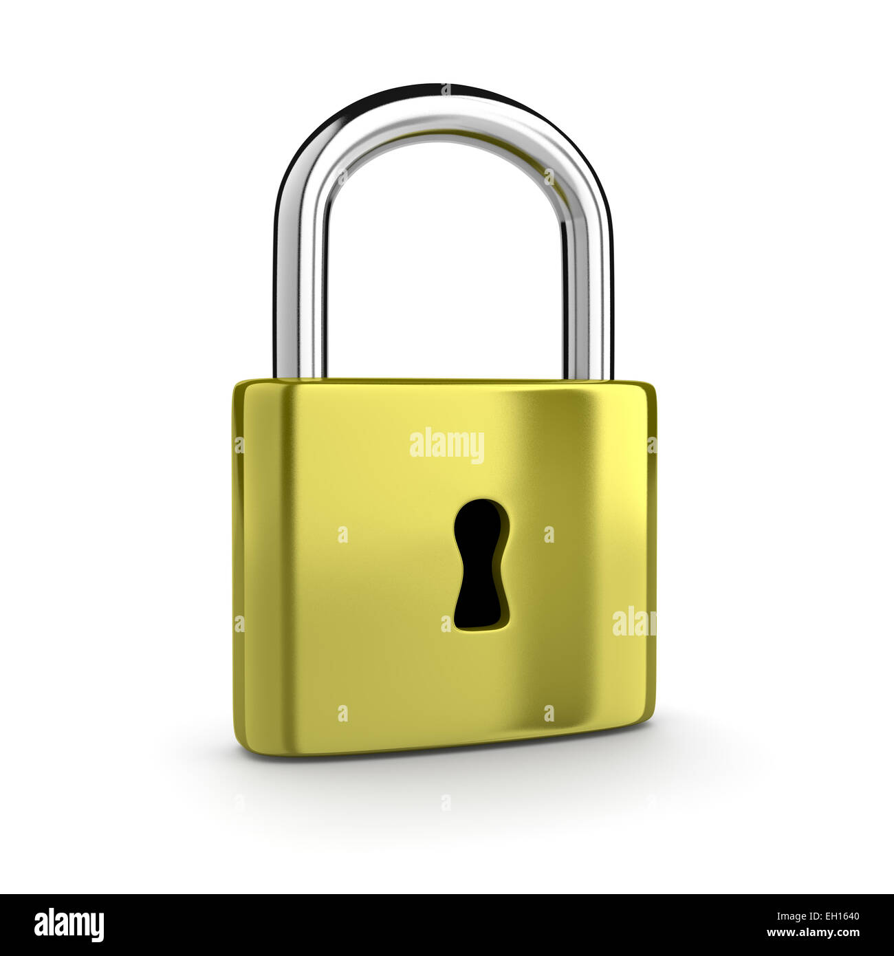 Metall Vorhängeschloss geschlossen isolierten auf weißen Hintergrund Stockfoto