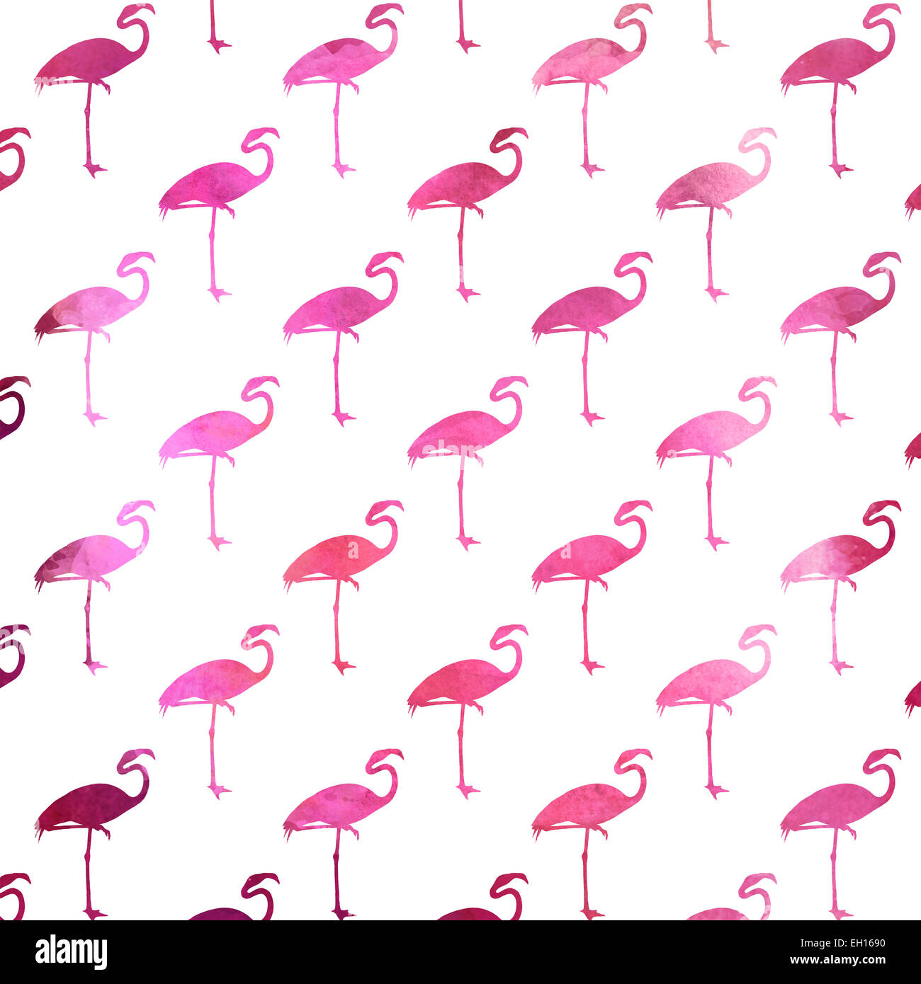 Weiß und Pink Flamingo Aquarell Muster Flamingos Polk Dot Hintergrundtextur Stockfoto