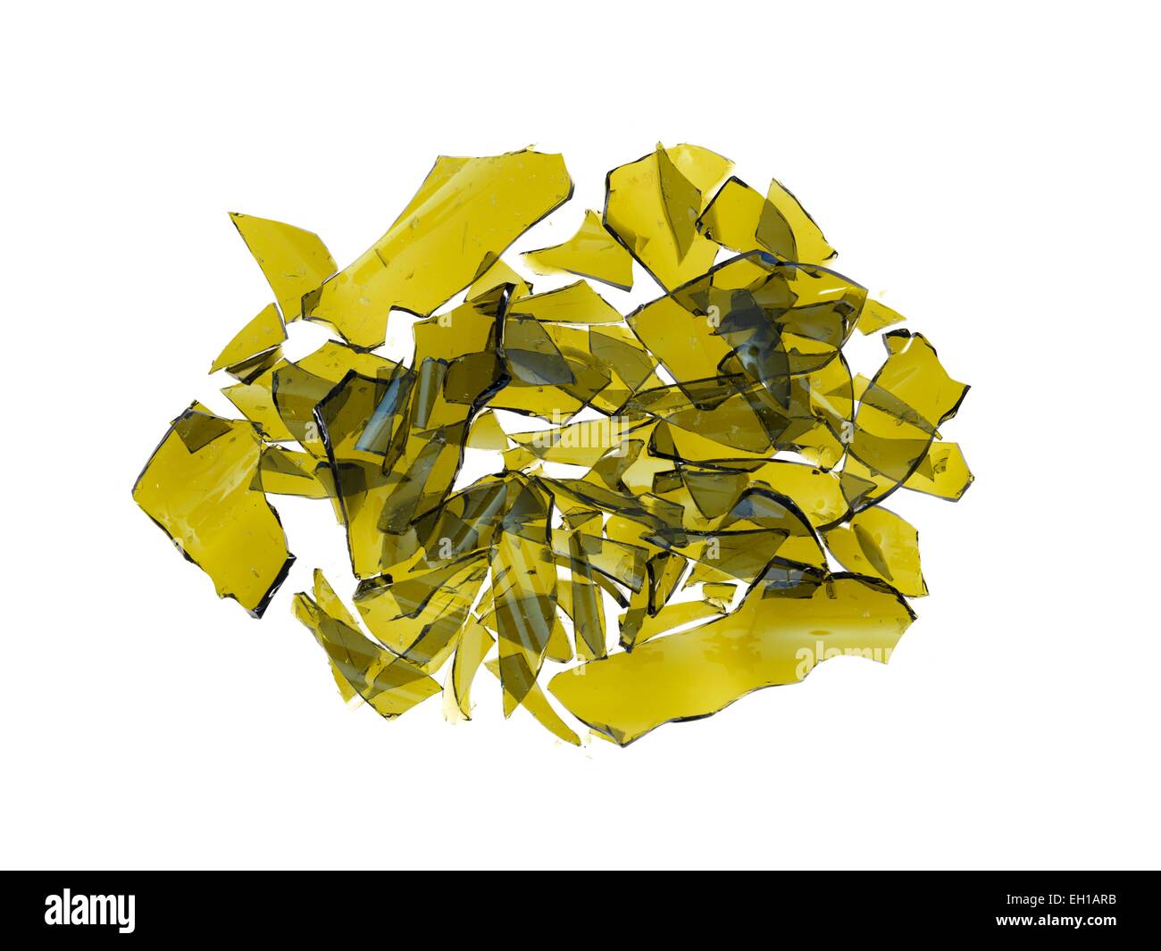 Eine Nahaufnahme von zerbrochenem Glas Stockfoto