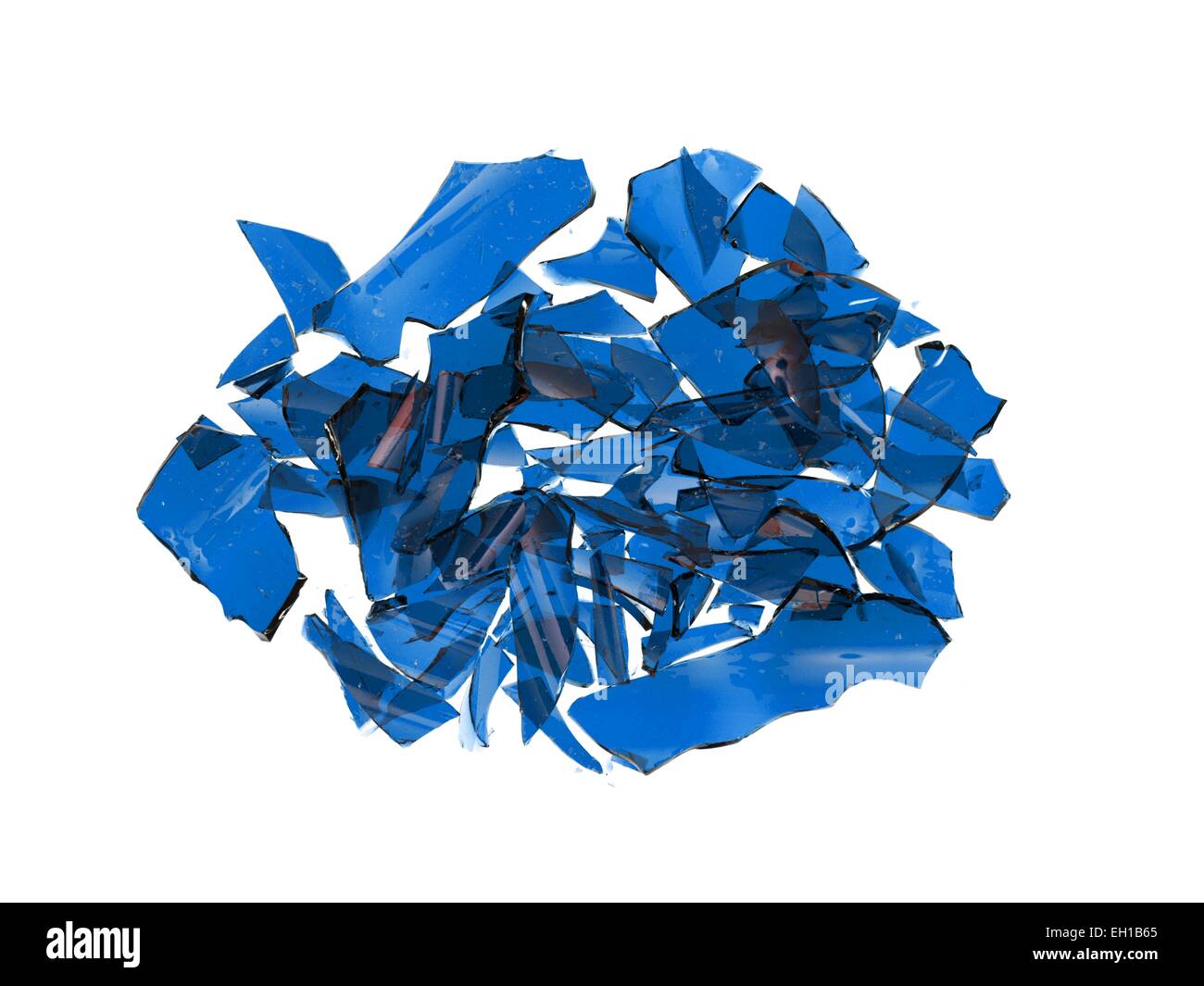 Eine Nahaufnahme von zerbrochenem Glas Stockfoto