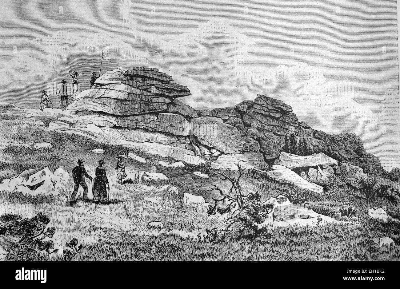 Die HexenAltar auf dem Brocken, Harz, Deutschland, historische