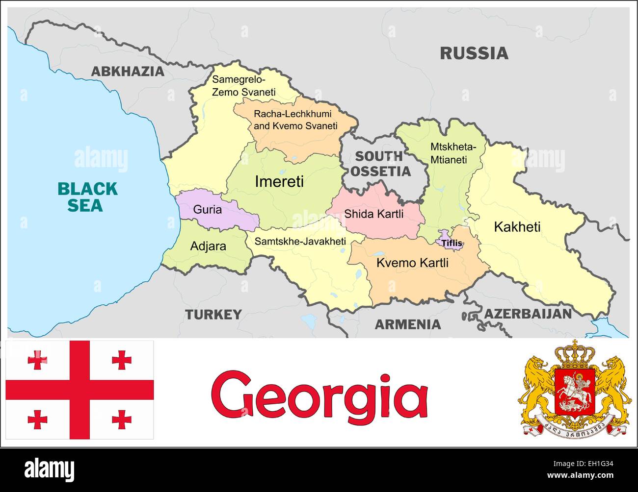 Georgia страна на карте. грузия на карте. регионы грузии на карте. грузия расположение. политическая карта грузии.