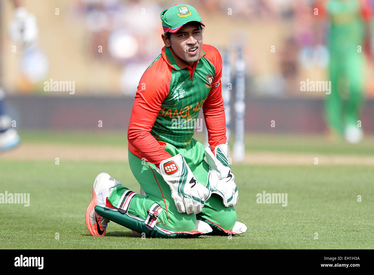 Nelson, Neuseeland. 5. März 2015. Mushfiqur Rahim von Bangladesh während der ICC Cricket World Cup Match zwischen Bangladesch und Schottland an Saxton Oval auf 5. März 2015 in Nelson, Neuseeland. Bildnachweis: Dpa/Alamy Live-Nachrichten Stockfoto