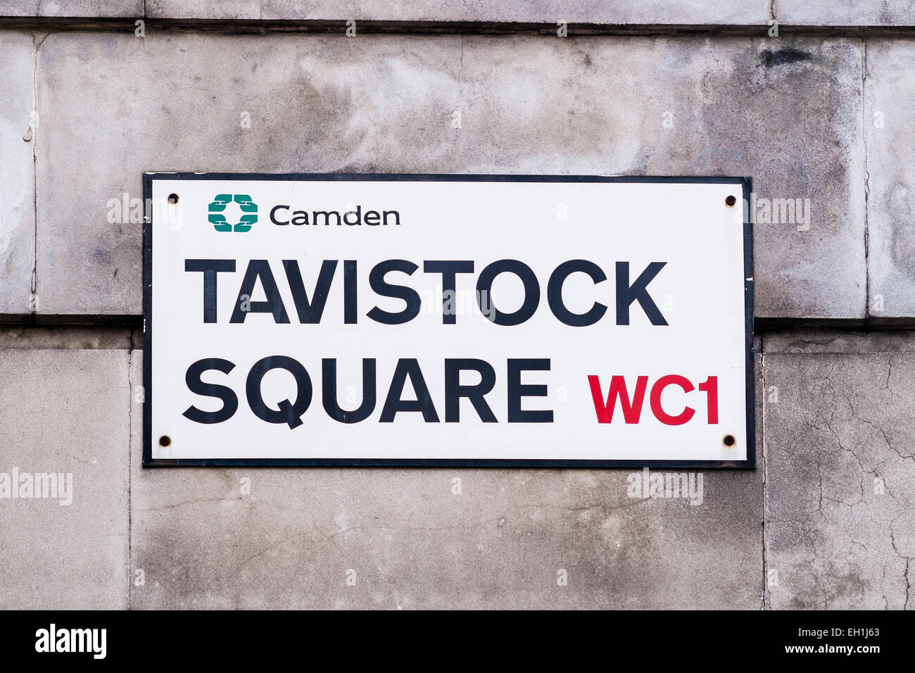 Tavistock Square Straßenschild - London Stockfoto