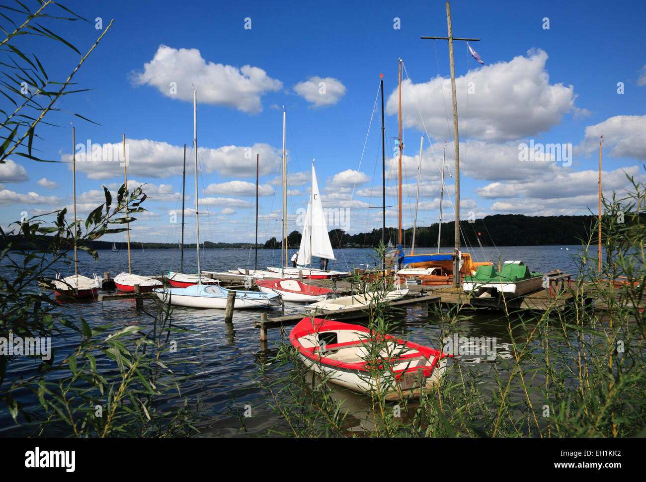 Ratzeburg, Segelboote am Ratzeburger See, Schleswig-Holstein, Deutschland, Europa Stockfoto