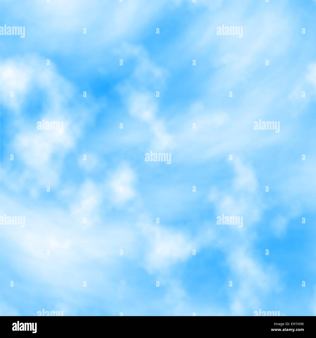 Bearbeitbares Vektor-Illustration aus zwei Schichten von weißen Wolken auf einem blauen Himmel mit ein Verlaufsgitter erstellt Stock Vektor