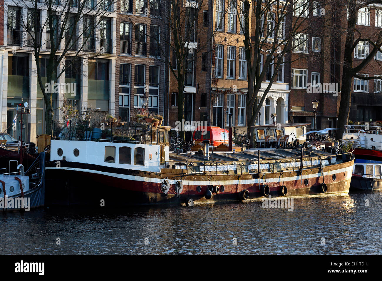 Amsterdam Hausboot Stockfoto