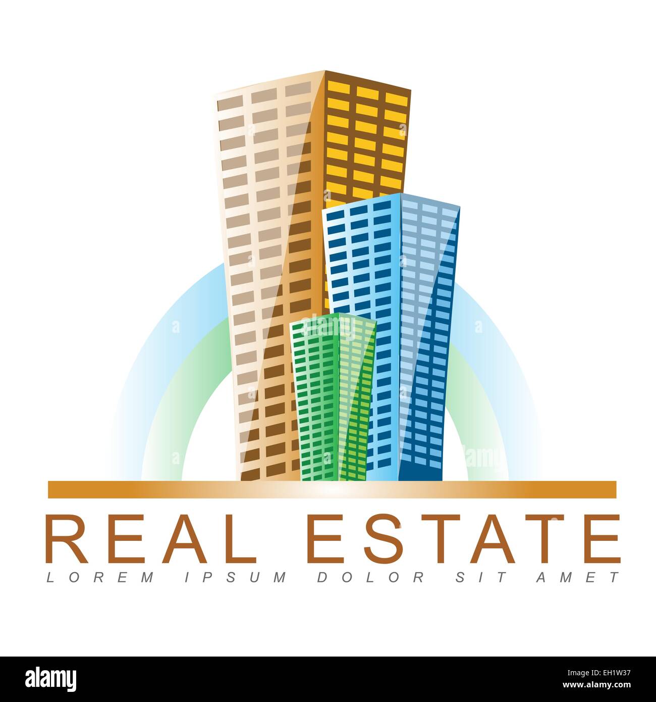 Vorlage eines Immobilien-Logo-Vektors Stockfoto