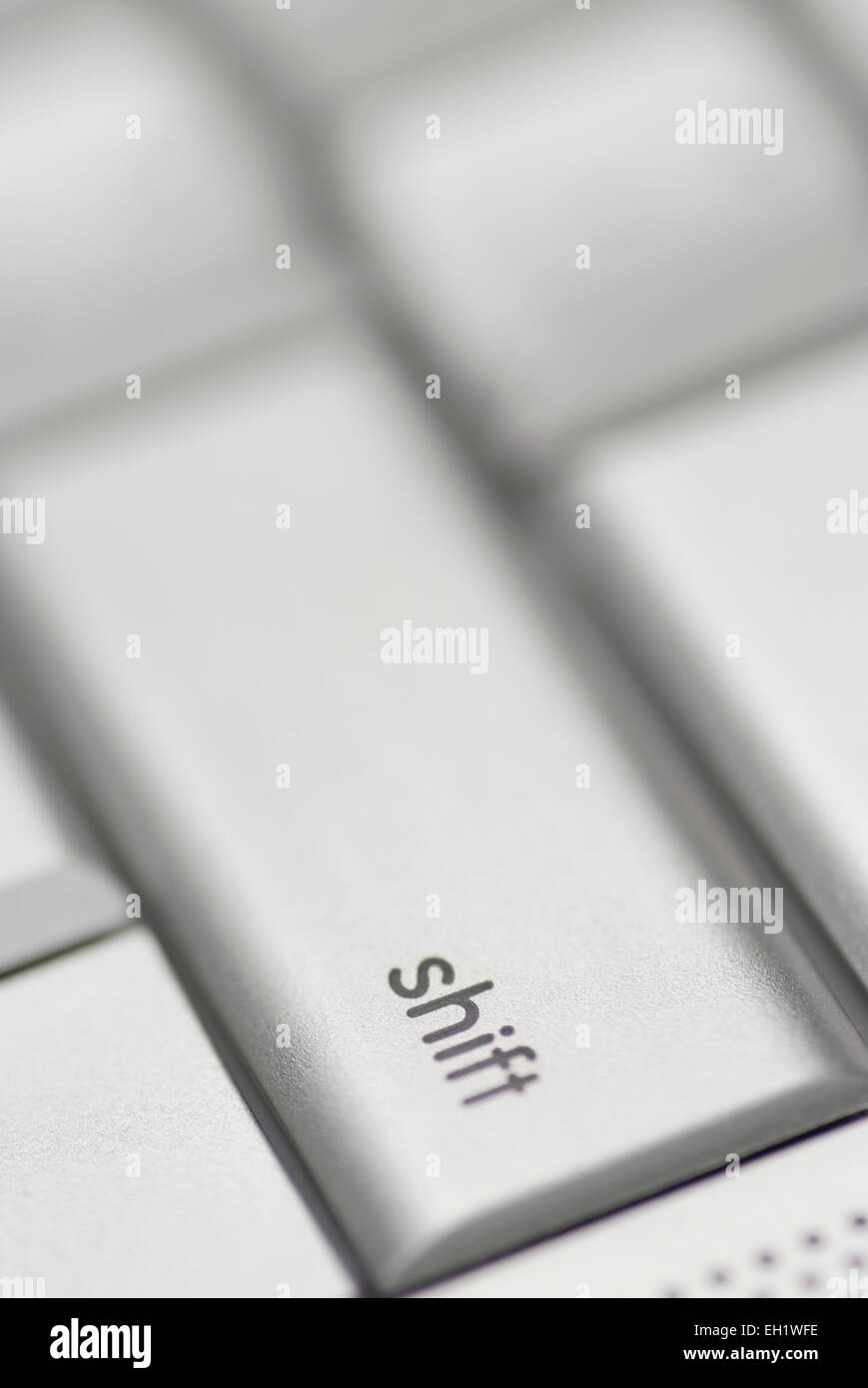 Shift-Taste von einer Mac-Tastatur Stockfoto