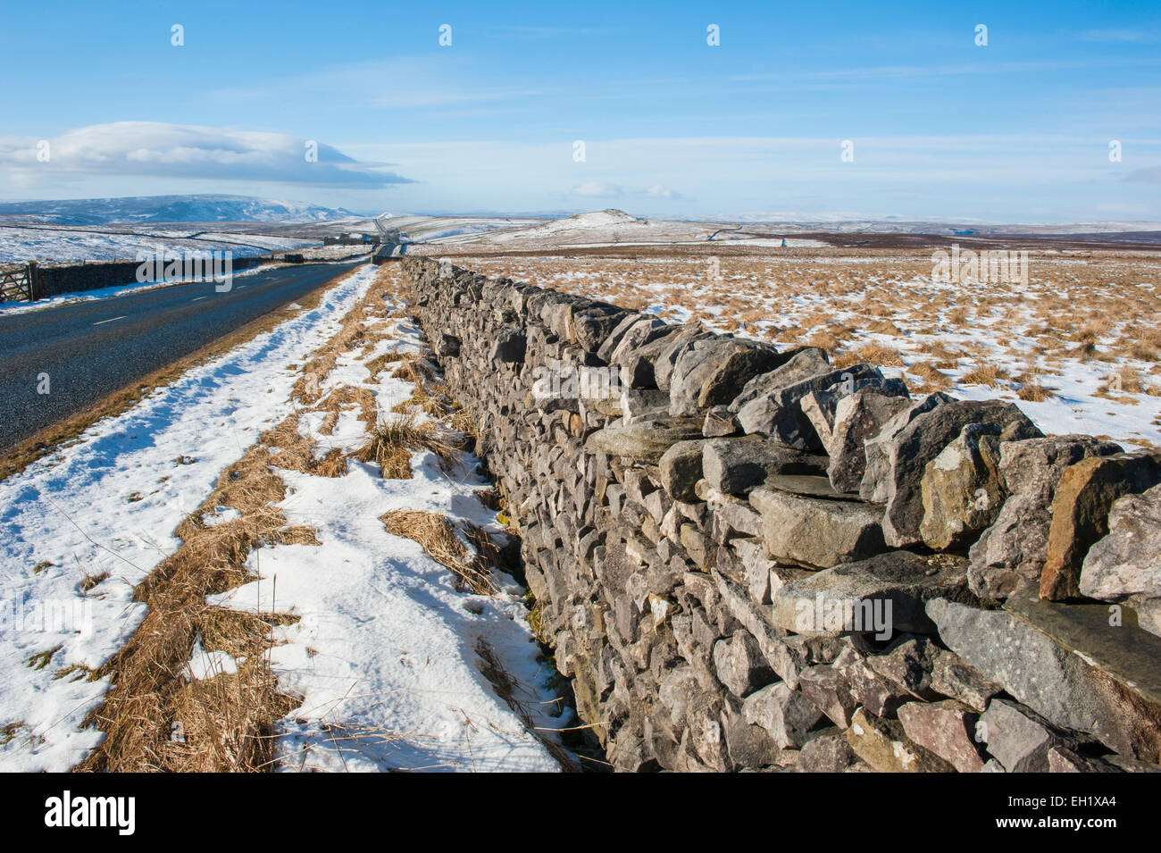 Alten Trockenmauer englische Landschaft Landschaft im ländlichen Raum in Szene Stockfoto