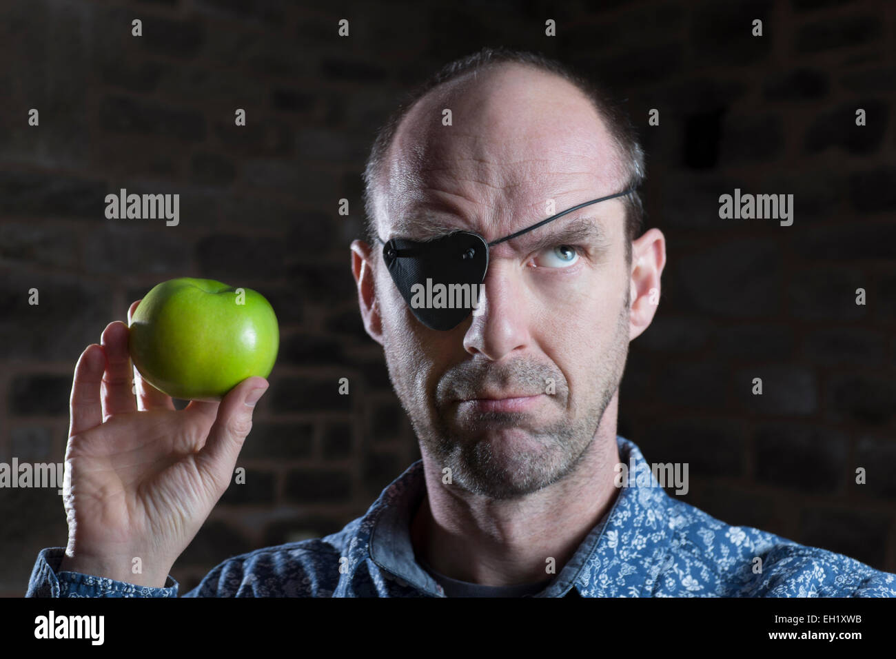 Apple-Augenklappe. Stockfoto