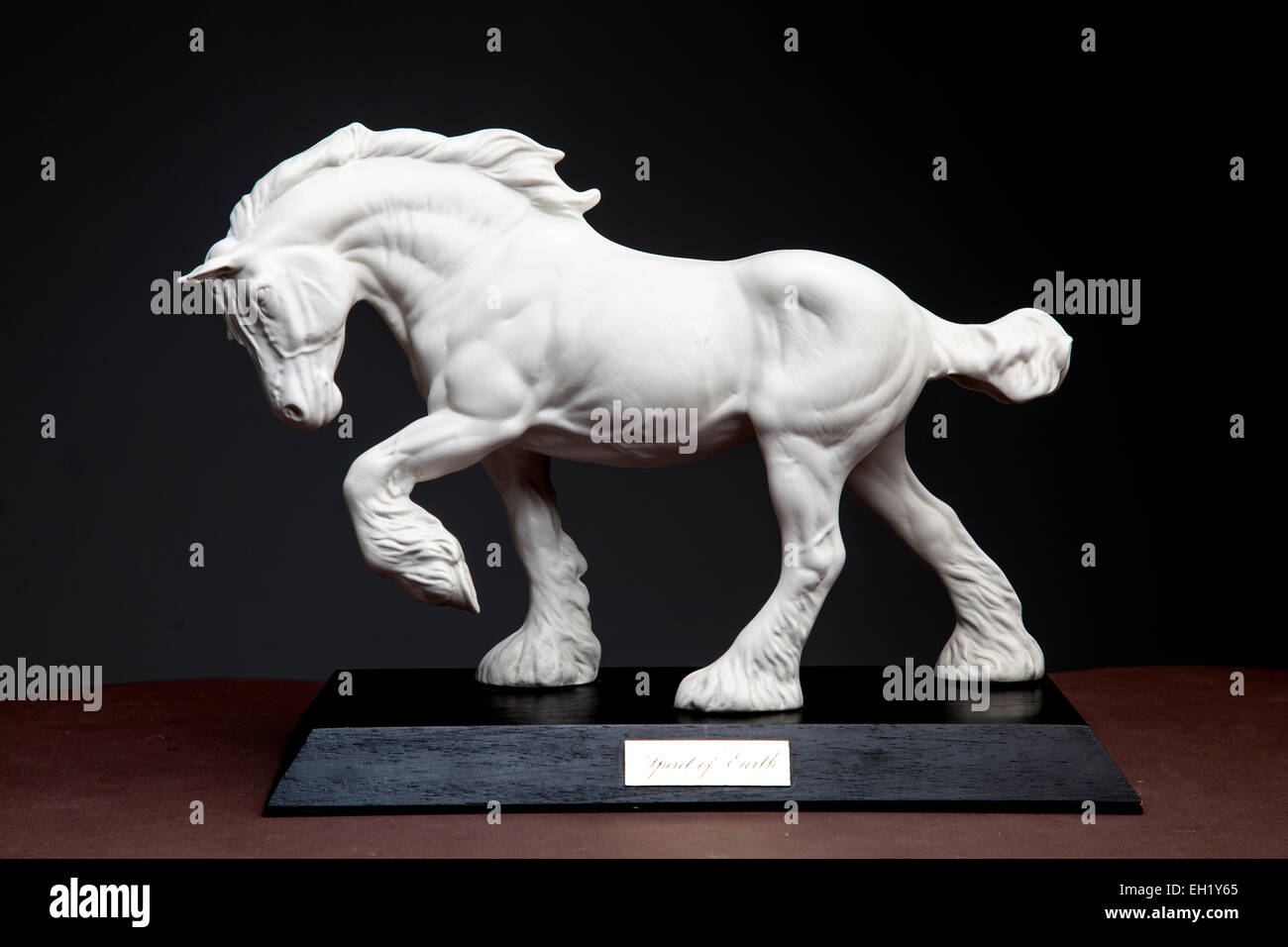 Beswick Geist der Erde weißes Pferd Statue. Stockfoto