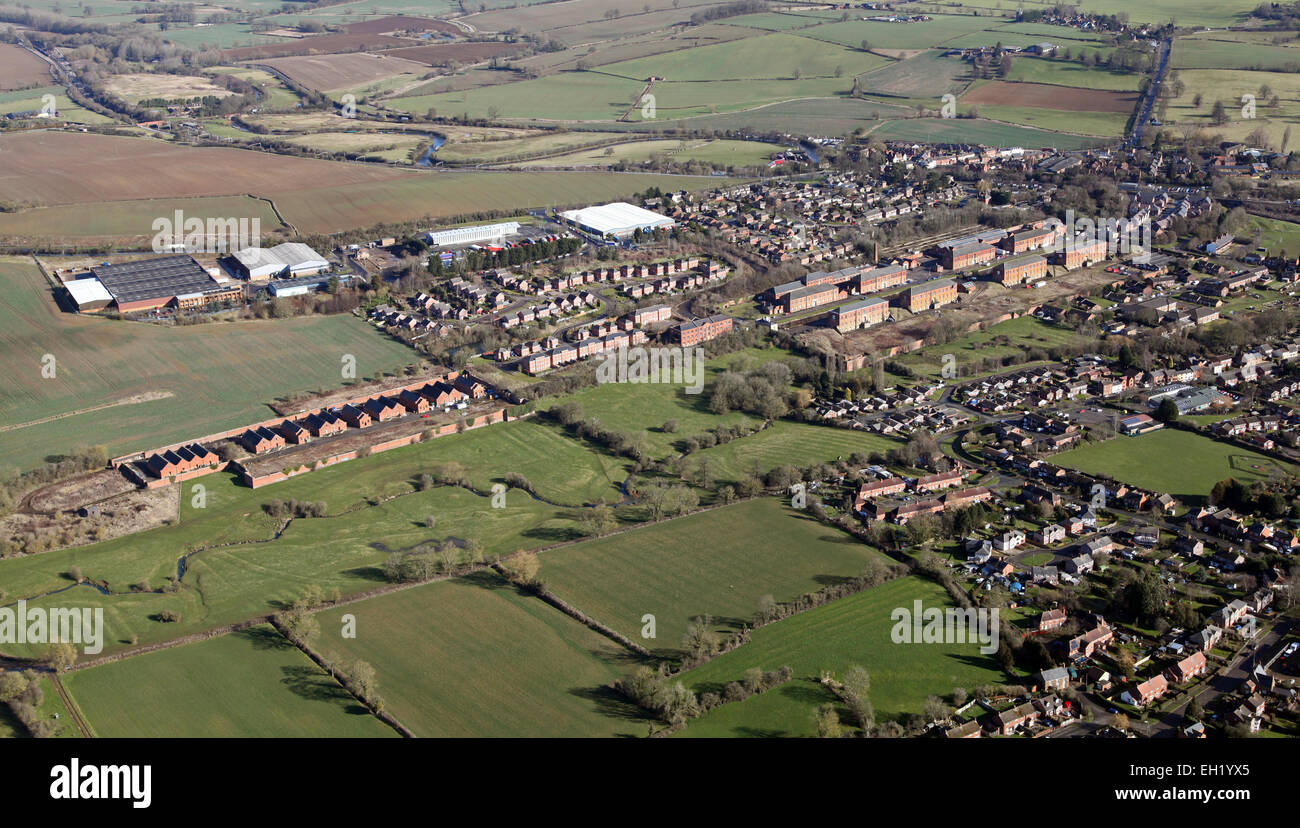 Luftaufnahme von Weedon Bec Dorf in Northamptonshire, Großbritannien Stockfoto