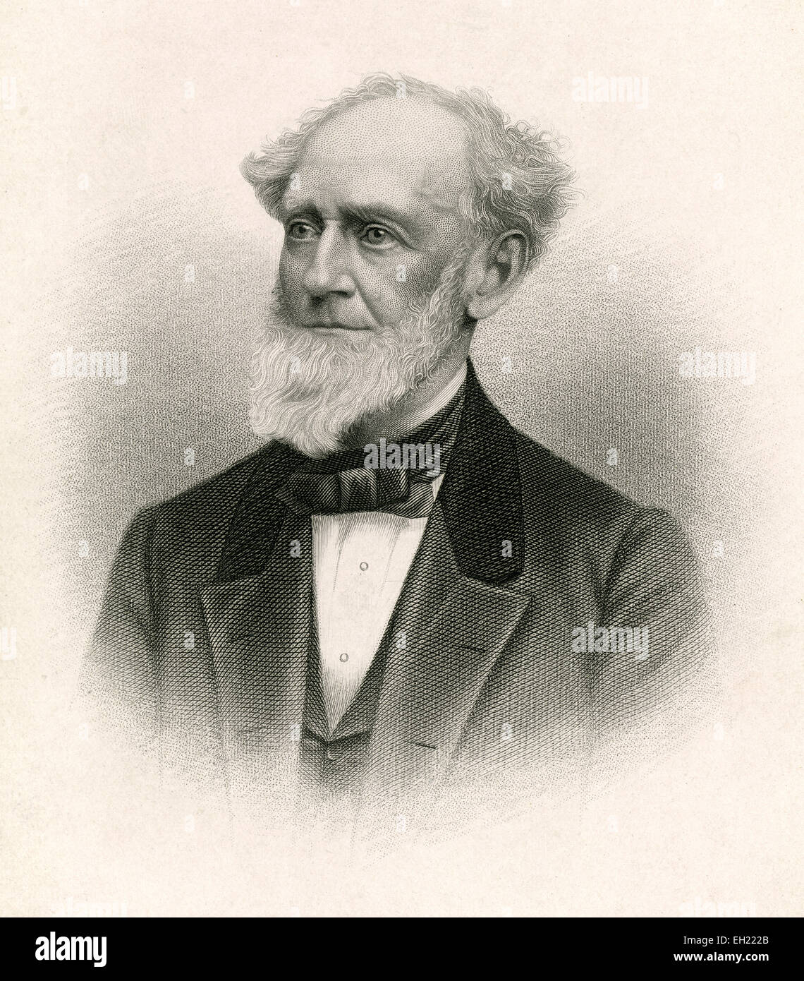 Antike c1885 Stahlstich, Fitz-Greene Halleck. Fitz-Greene Halleck (8. Juli 1790 - 19. November 1867) war ein amerikanischer Dichter bemerkenswert für seine Satiren und als eines der Knickerbocker-Gruppe. Geboren und aufgezogen in Guilford, Connecticut, er ging nach New York City im Alter von 20, und lebte und arbeitete dort seit fast vier Jahrzehnten. Er war "der amerikanischen Byron" bezeichnet. Stockfoto