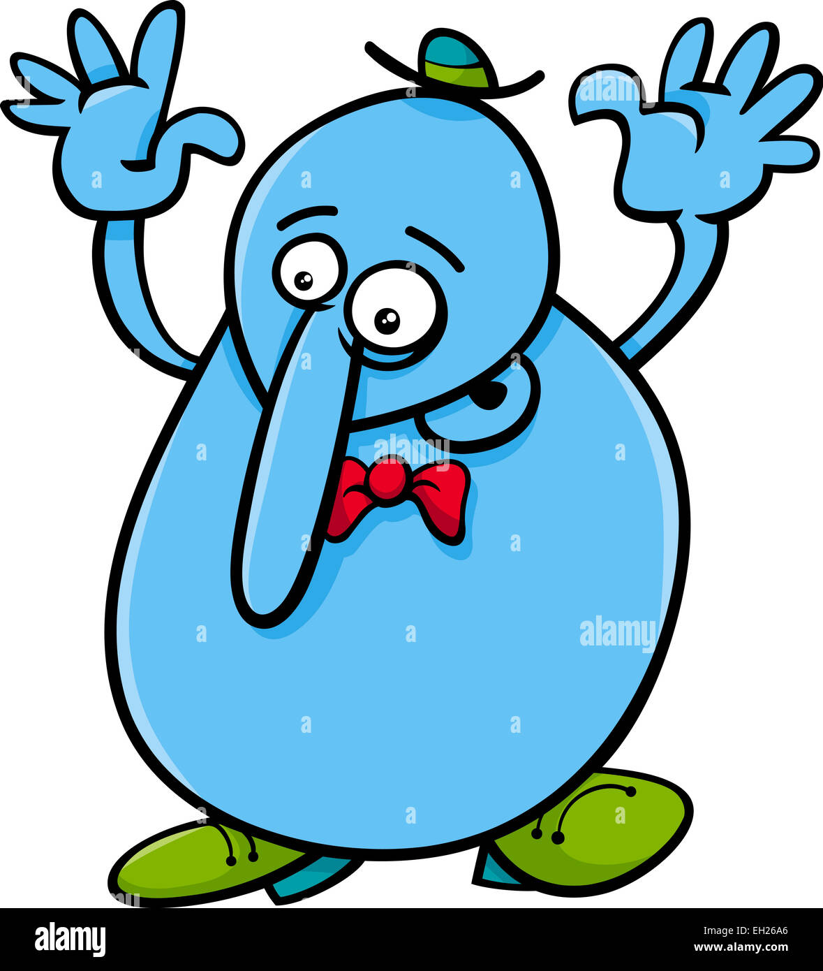 Cartoon-Illustration der lustige Fantasy Charakter im Hut Stockfoto