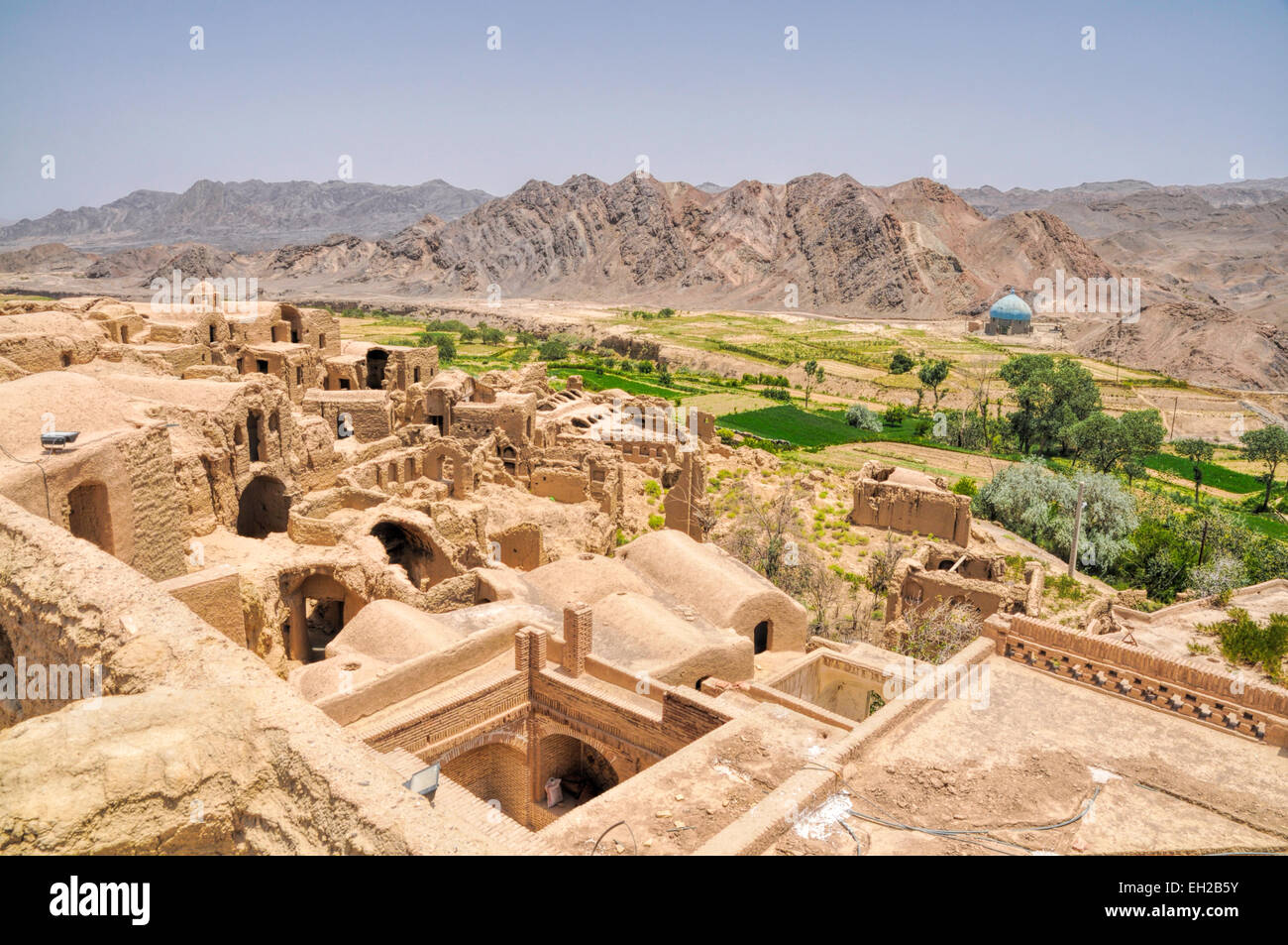 Ruinen der alten Häuser im Dorf Kharanaq im Iran Stockfoto
