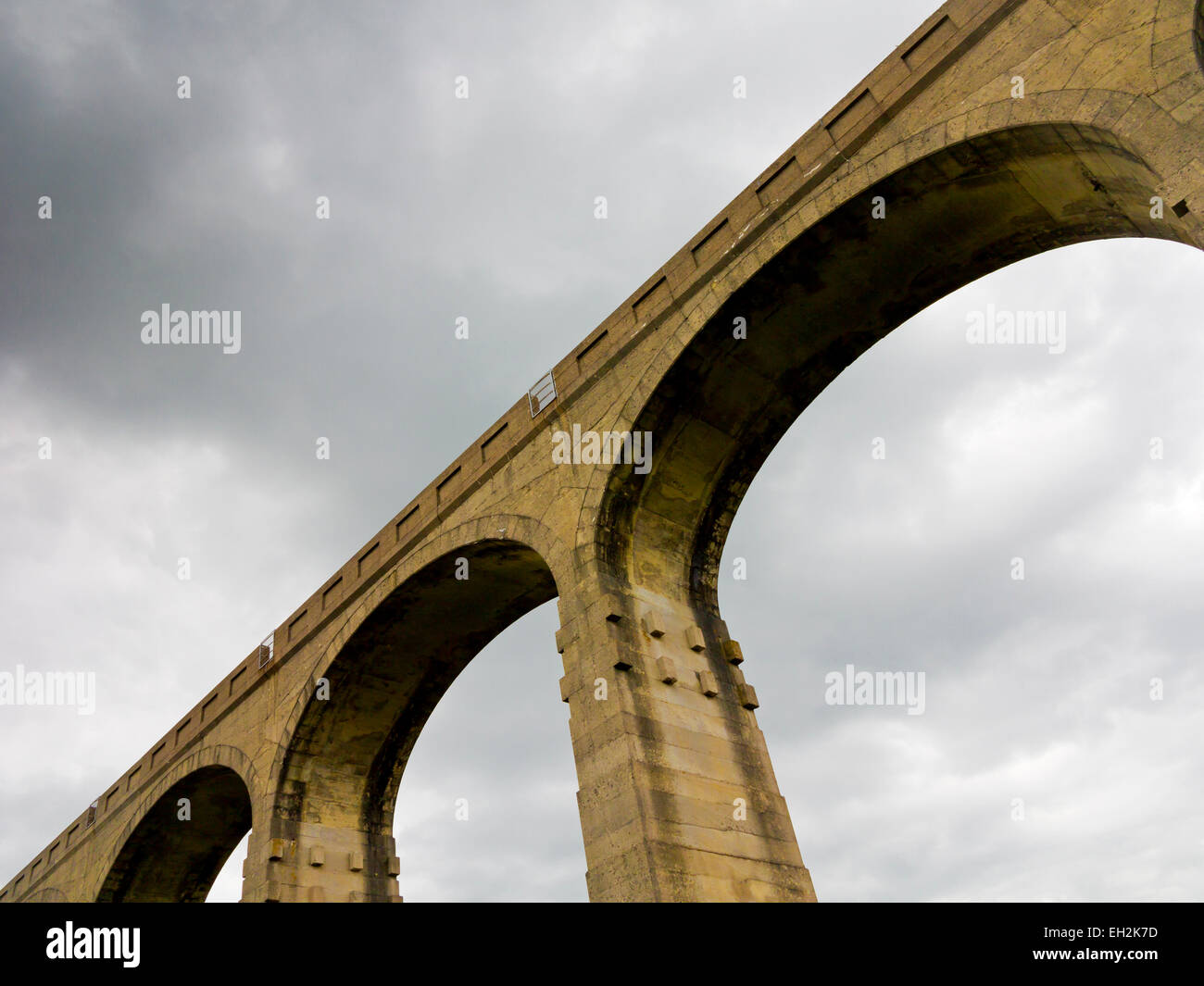 Cannington Viadukt in der Nähe von Uplyme eröffnet 1903 auf der Axminster Lyme Regis Zweig Eisenbahnlinie zeigt Nahaufnahme Detail der Bögen Stockfoto