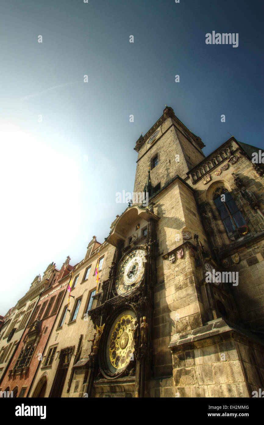 Detail der Prager Orloj in der Altstadt von Prag Stockfoto