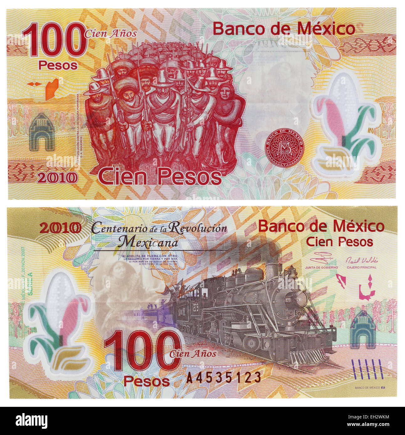 100 Pesos Banknote, Mexiko, 2007 Stockfoto