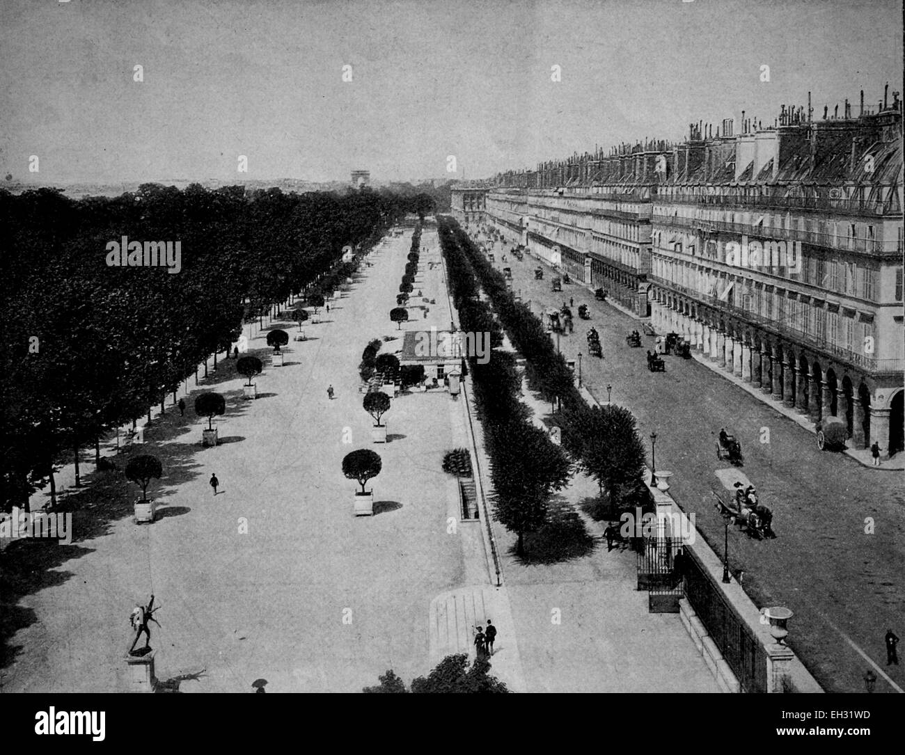 Eines der ersten Autotype Fotos von La Rue de Rivoli, Paris Stockfoto