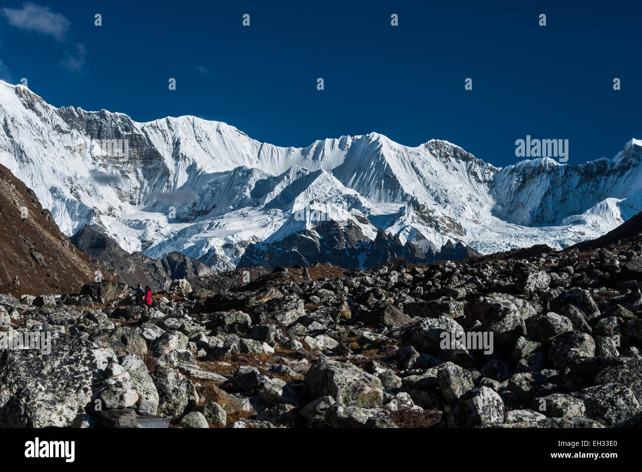 Gebirge in der Nähe des Cho Oyu Gipfel. Himalaya und Nepal Stockfoto