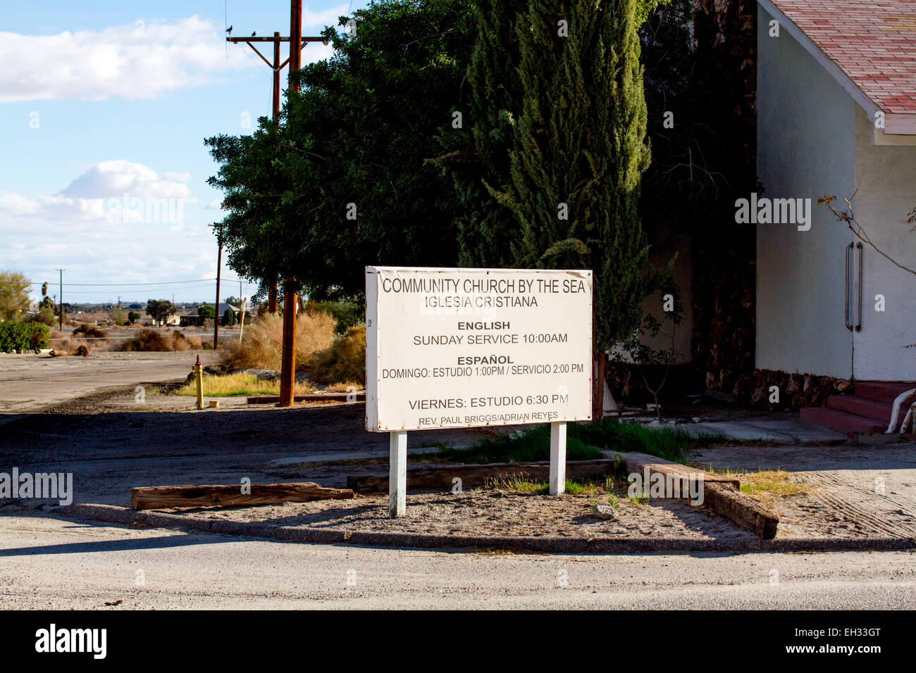 Community Church durch das Meer Saltonsee Kalifornien USA Stockfoto