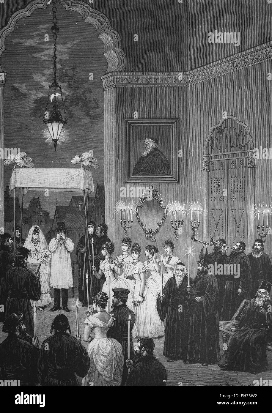 Jüdische Hochzeit im Rathaus von Wien nach Warschau, Polen Stockfoto