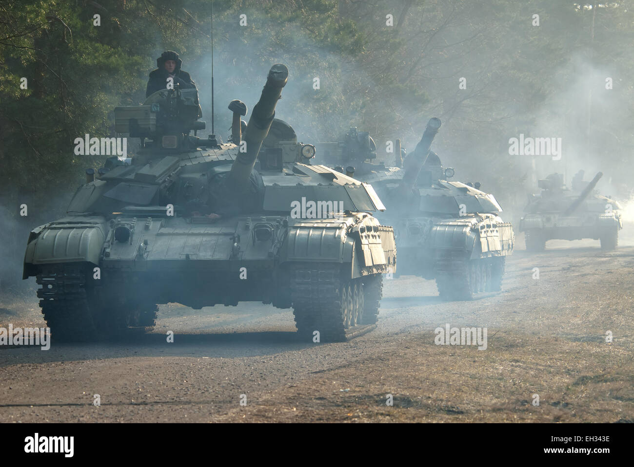 Spalte ukrainische T-64BM Bulat Stockfoto